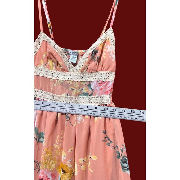 Rue 21 - Women's Sumer Sleeveless High Low Hem Ruffle Floral Dress - Pink - XXS - Picture 4 of 16